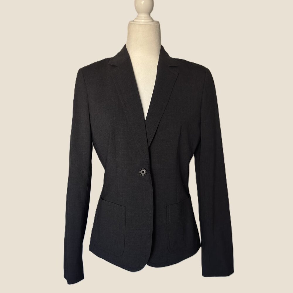 J.Crew Wool VTG Sz S Blazer Charcoal Tailored Suit Jacket Workwear Office Attire
